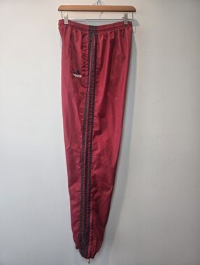 Adidas Pants Medium Men's 90s Red Vintage Nylon Wind Track  Swishy